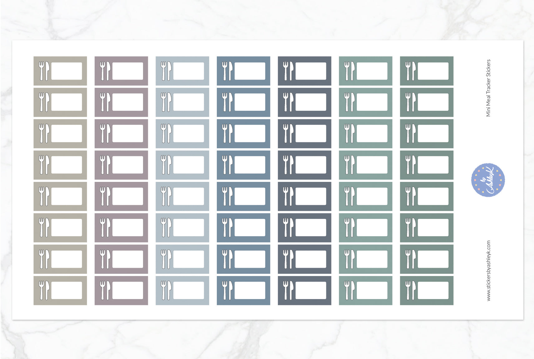 Mini Meal Tracker Stickers - Modern Neutral