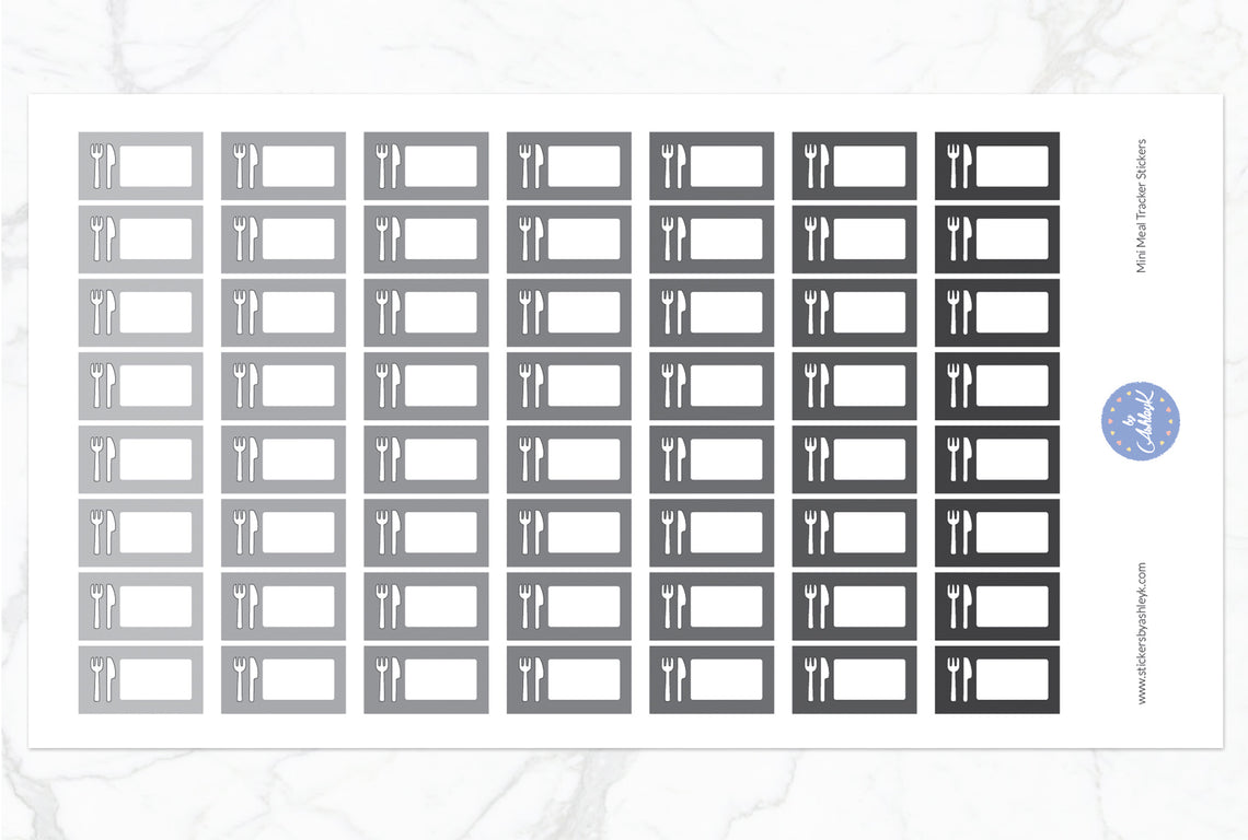 Mini Meal Tracker Stickers - Monochrome