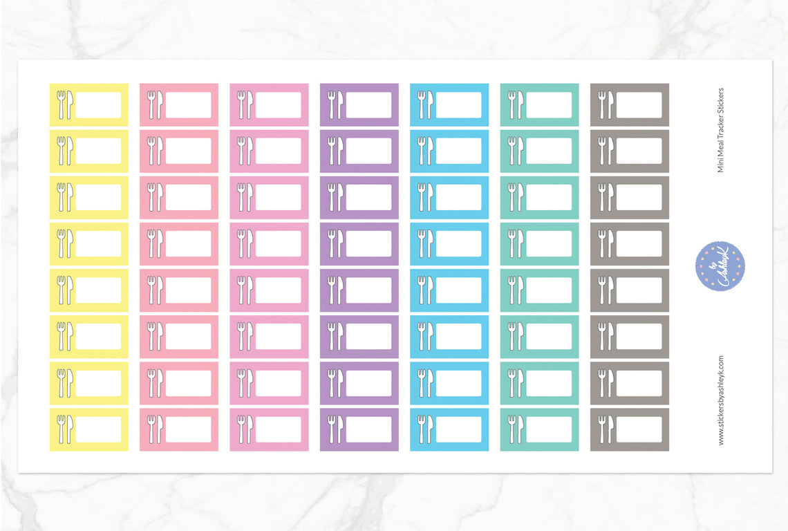 Mini Meal Tracker Stickers - Pastel