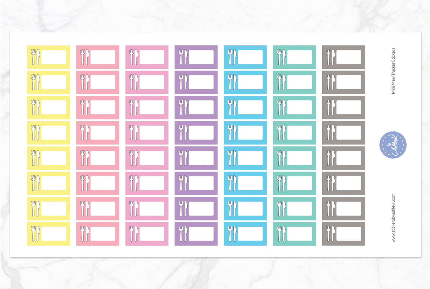 Mini Meal Tracker Stickers - Pastel