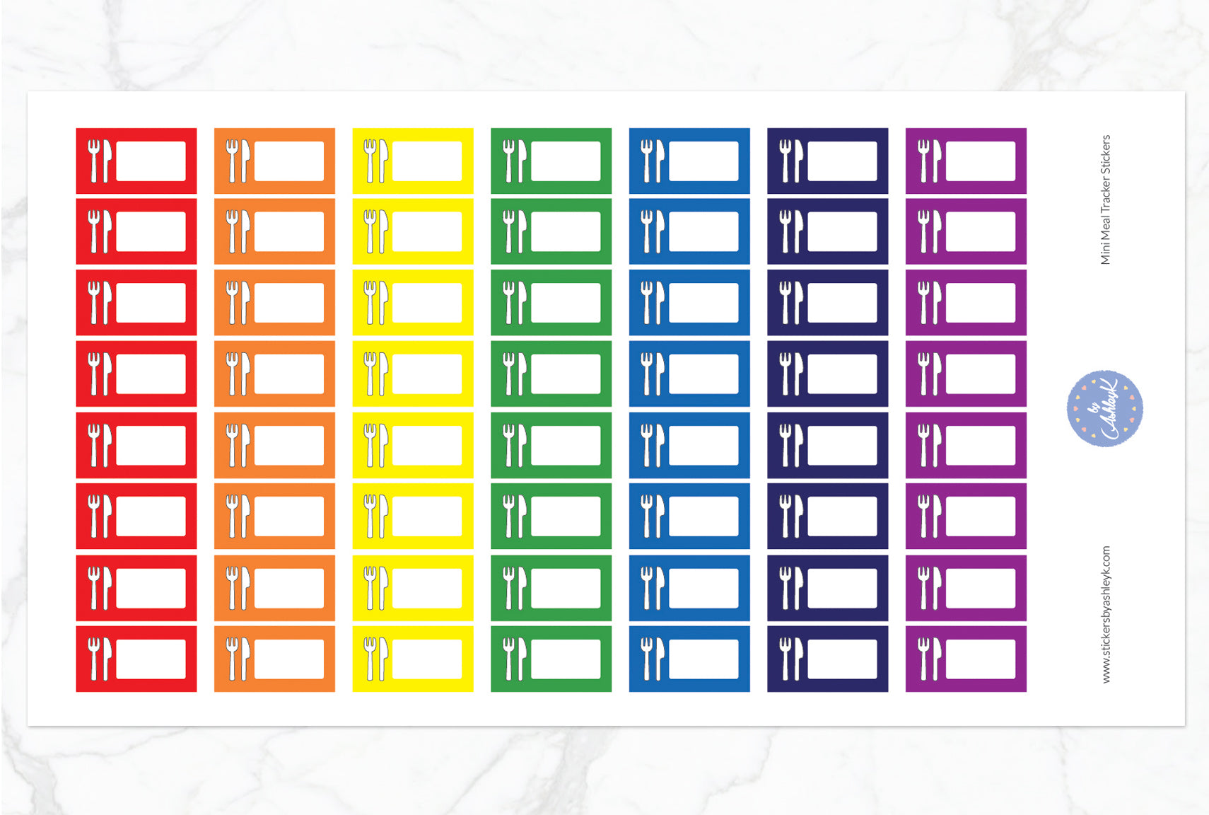 Mini Meal Tracker Stickers - Rainbow
