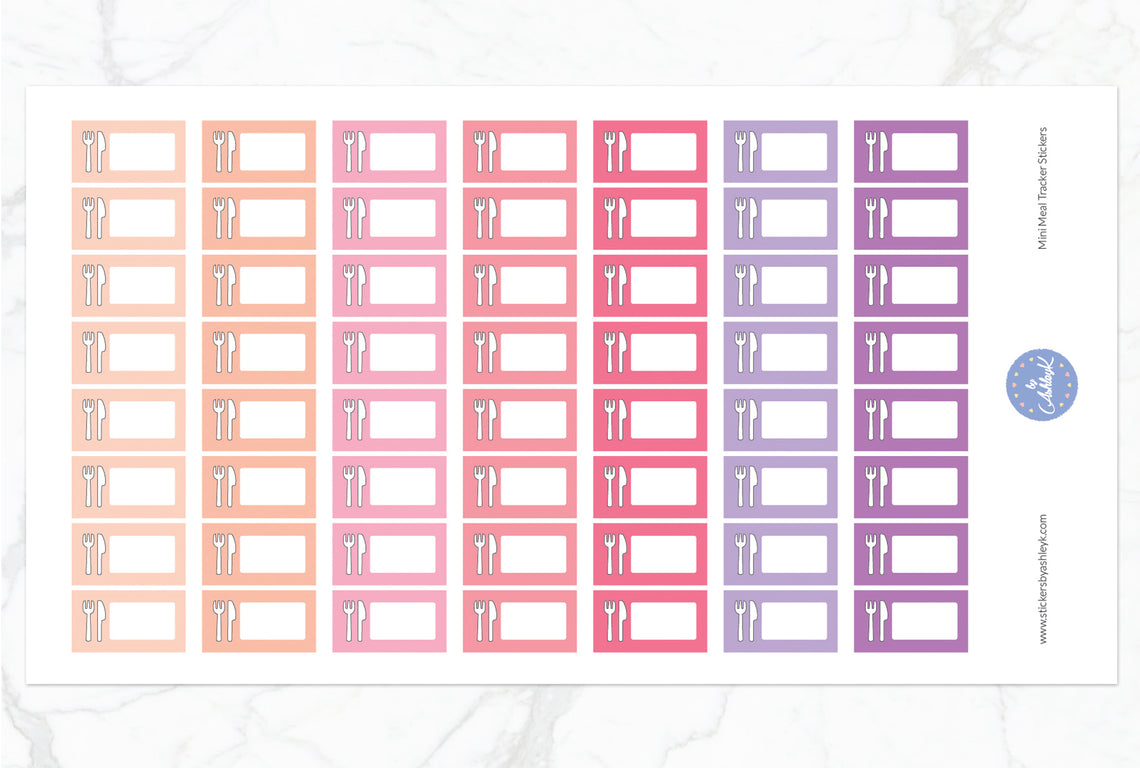 Mini Meal Tracker Stickers - Raspberry