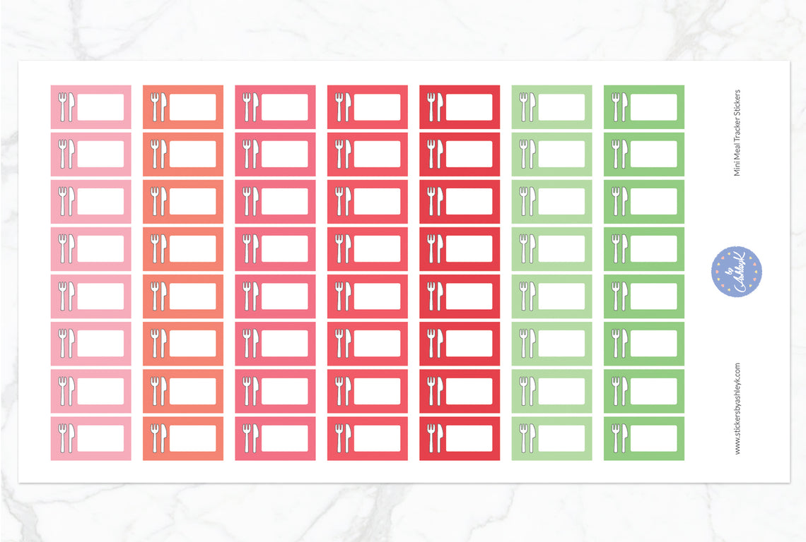 Mini Meal Tracker Stickers - Strawberry