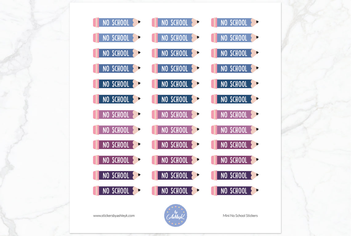 Mini No School Stickers - Blueberry