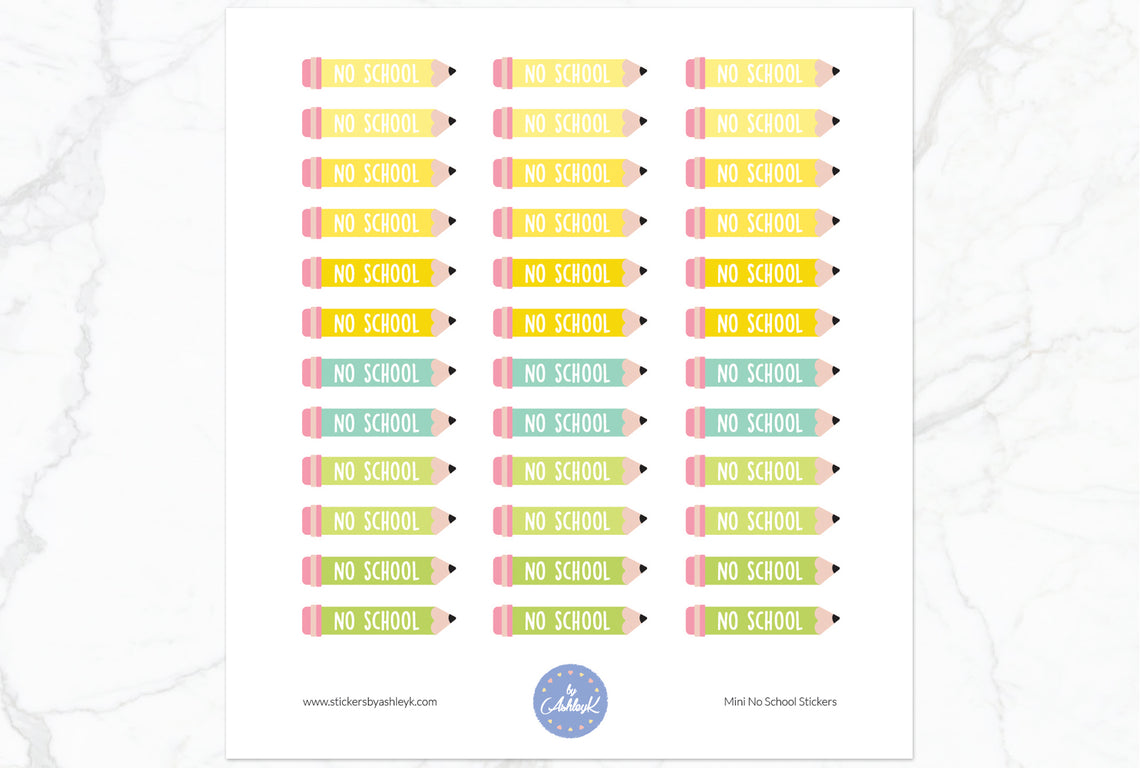 Mini No School Stickers - Lemon&Lime
