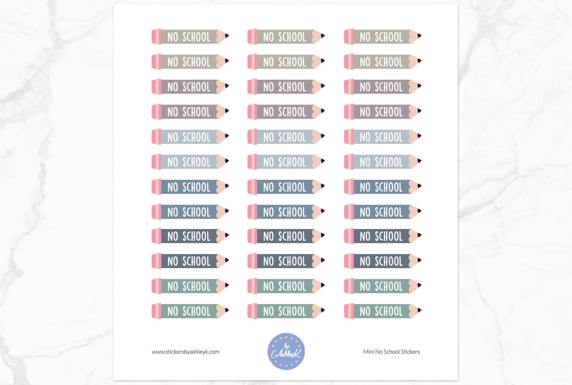 Mini No School Stickers - Modern Neutral