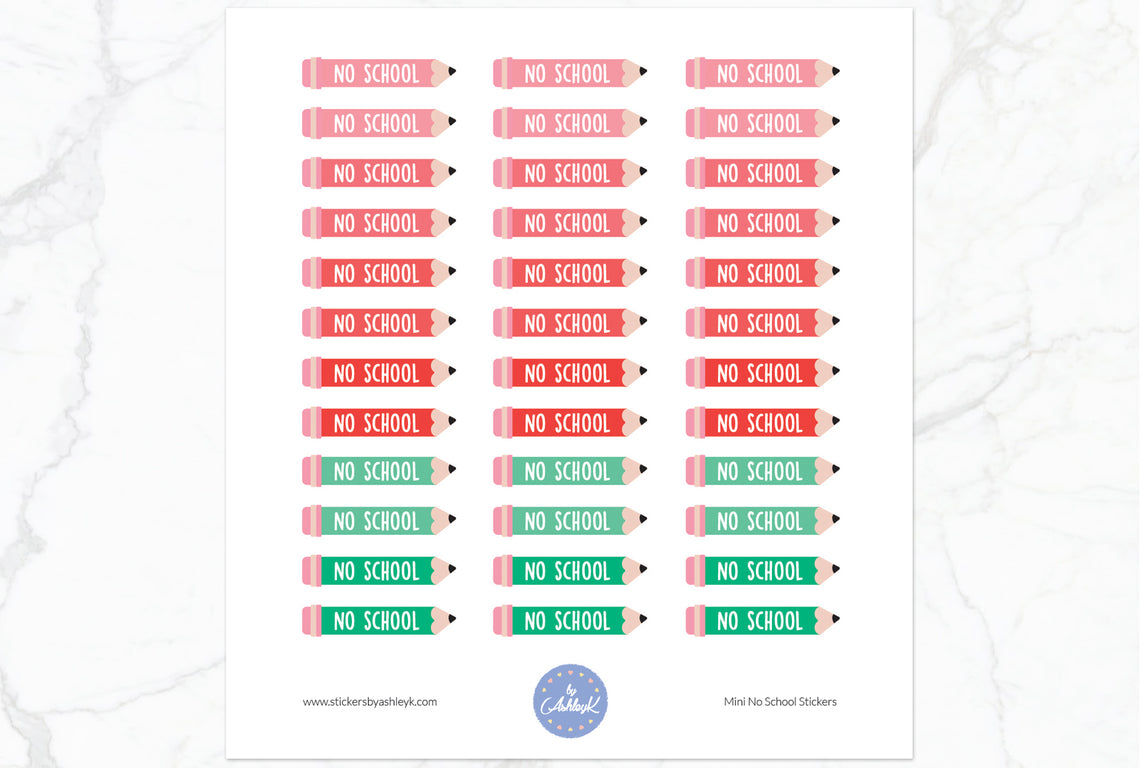 Mini No School Stickers - Watermelon