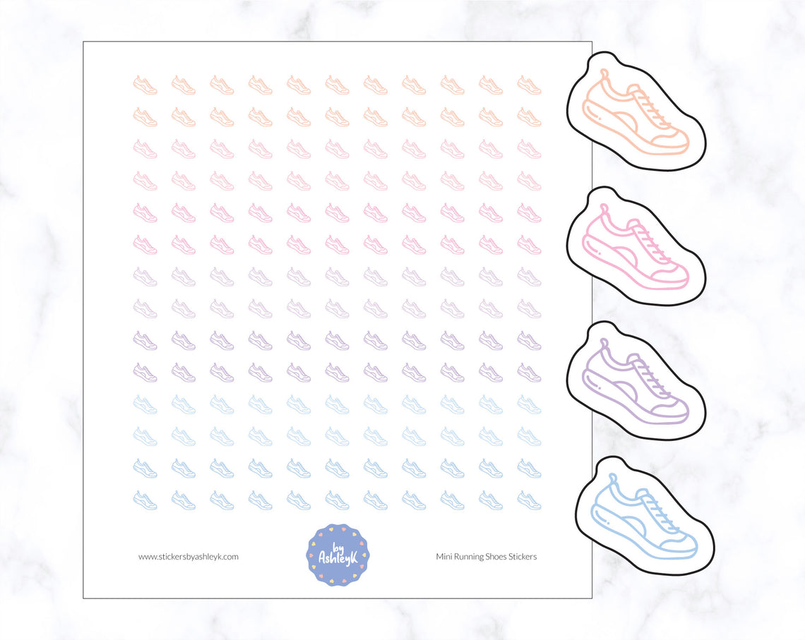 Mini Running Shoes Planner Stickers