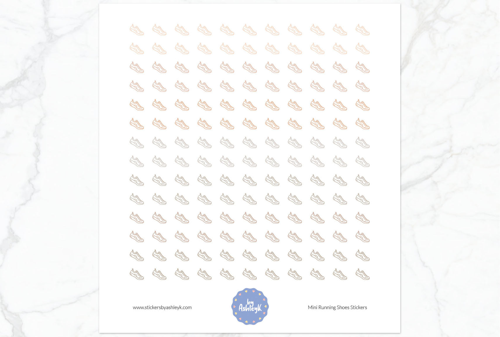 Mini Running Shoes Planner Stickers - Beige Neutral