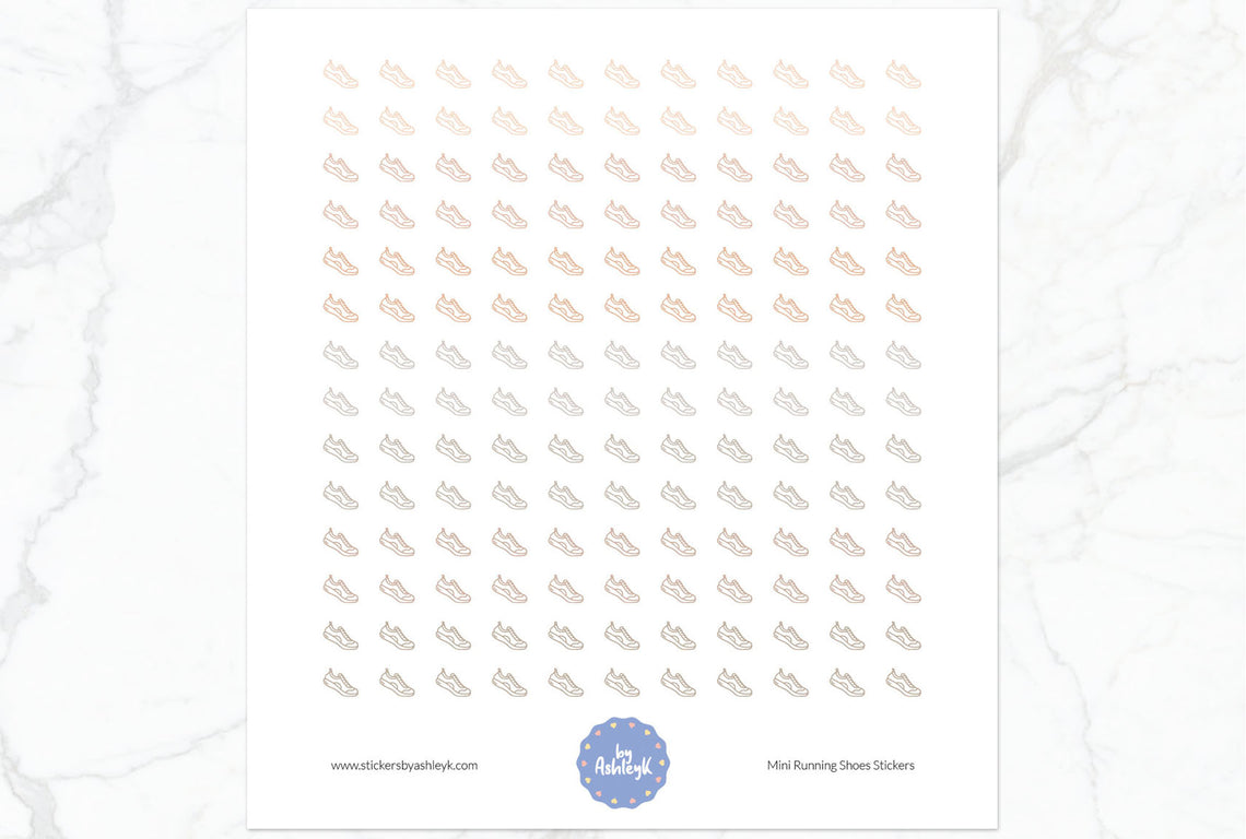 Mini Running Shoes Planner Stickers - Beige Neutral