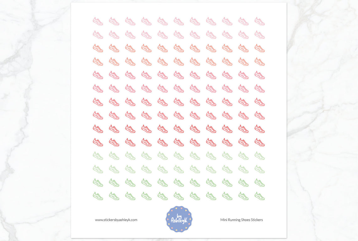 Mini Running Shoes Planner Stickers - Strawberry