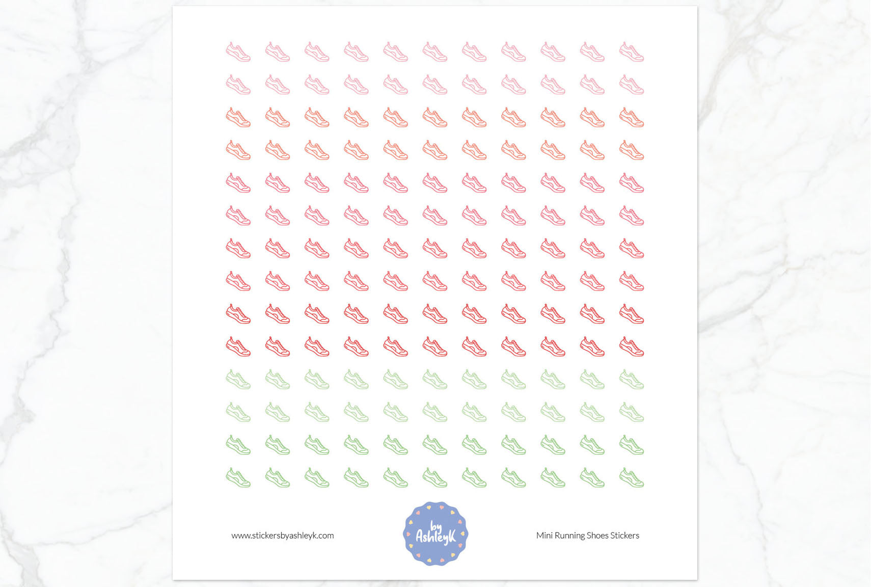 Mini Running Shoes Planner Stickers - Strawberry
