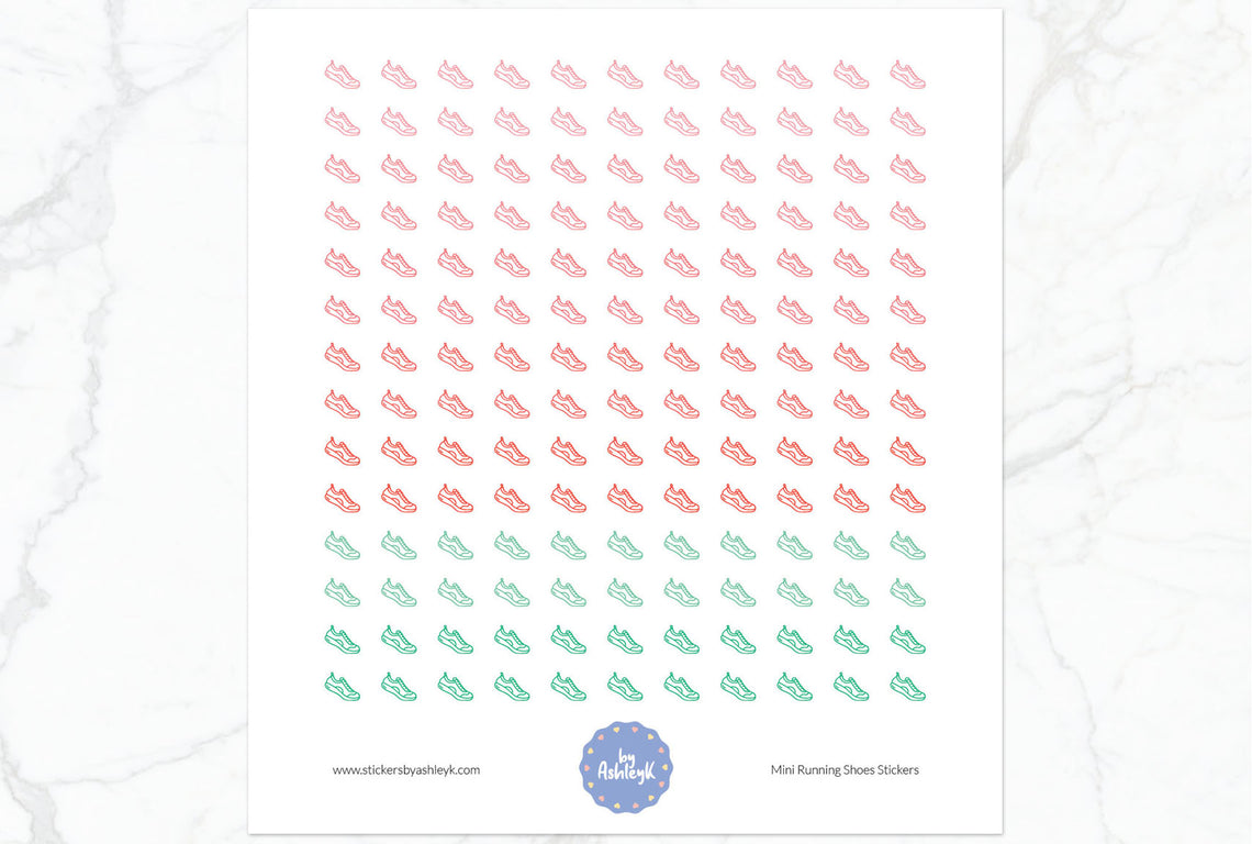 Mini Running Shoes Planner Stickers - Watermelon