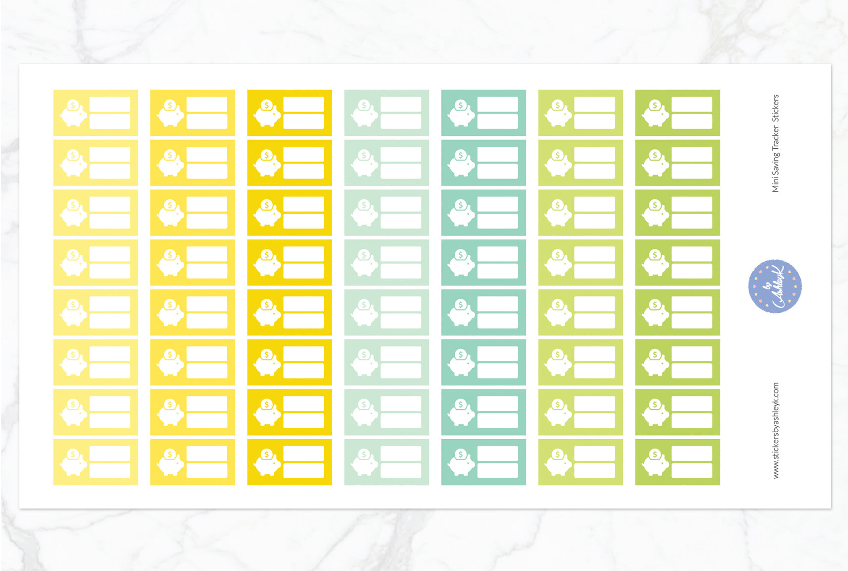 Mini Saving Tracker Stickers - Lemon&Lime