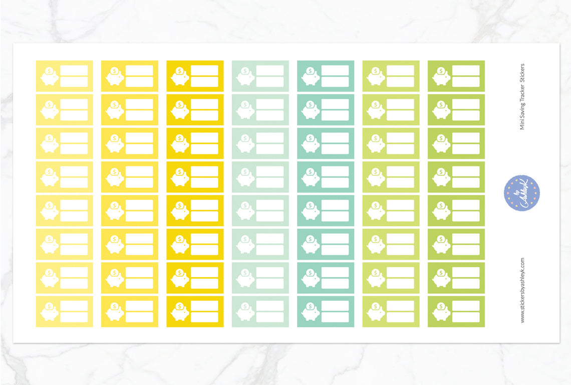 Mini Saving Tracker Stickers - Lemon&Lime