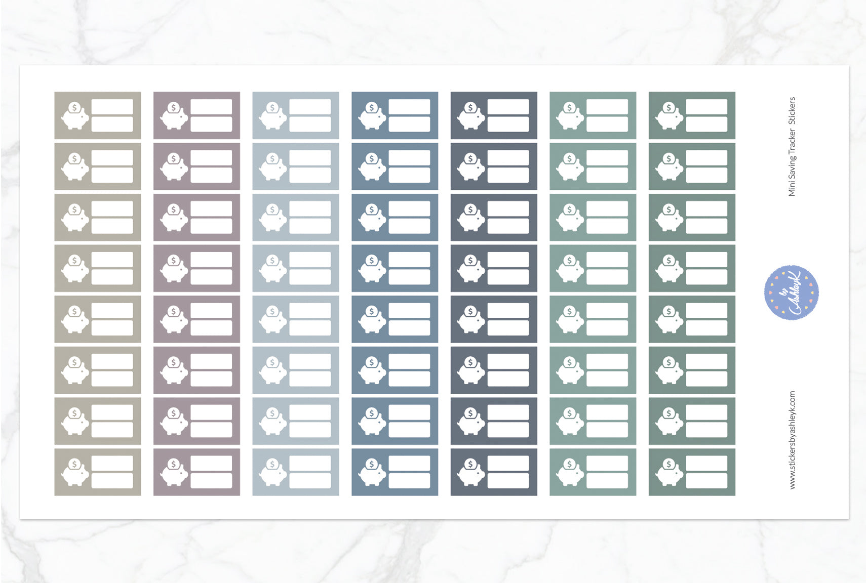 Mini Saving Tracker Stickers - Modern Neutral