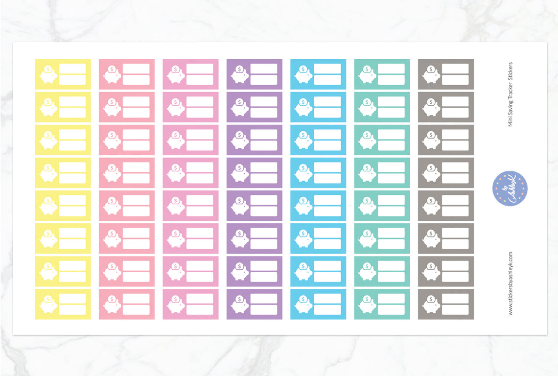 Mini Saving Tracker Stickers - Pastel
