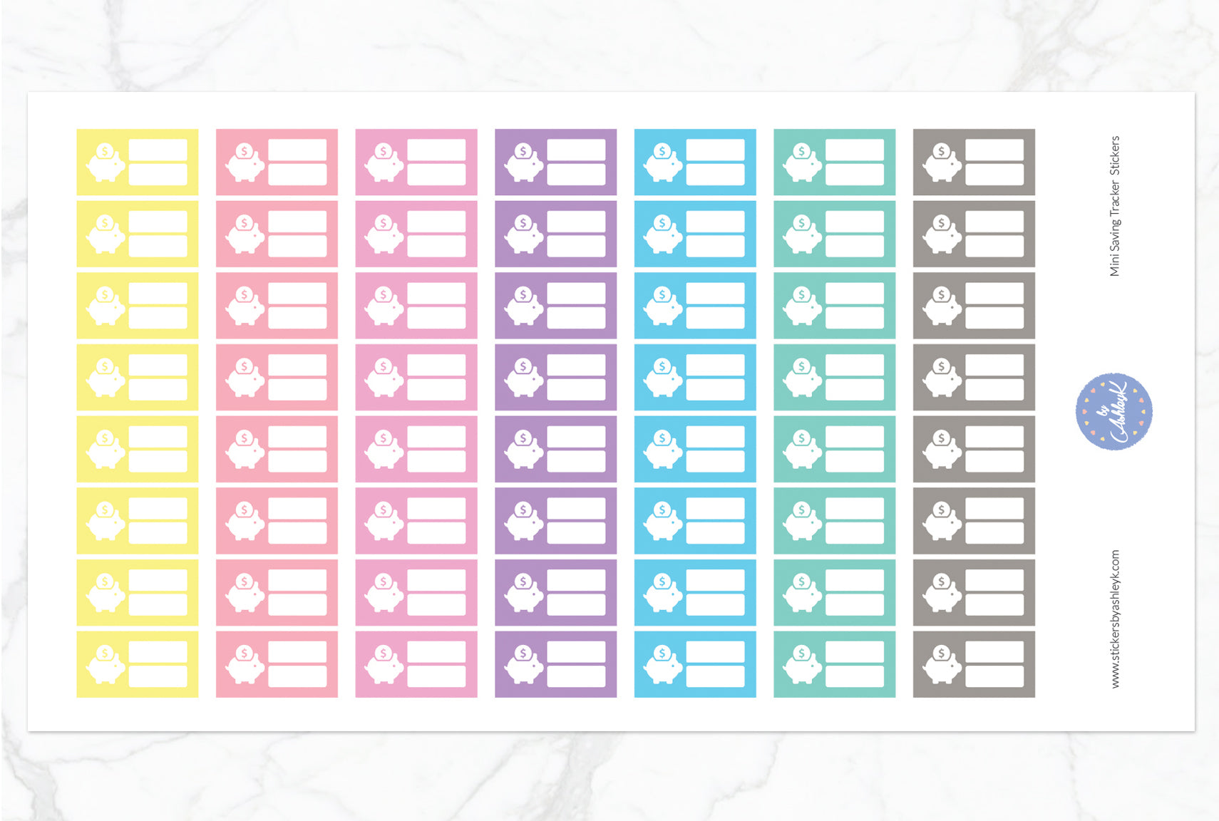 Mini Saving Tracker Stickers - Pastel