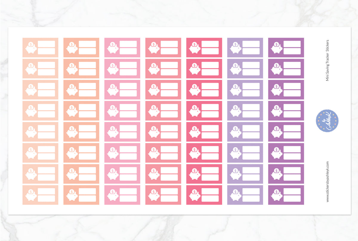 Mini Saving Tracker Planner Stickers – Stickers by AshleyK