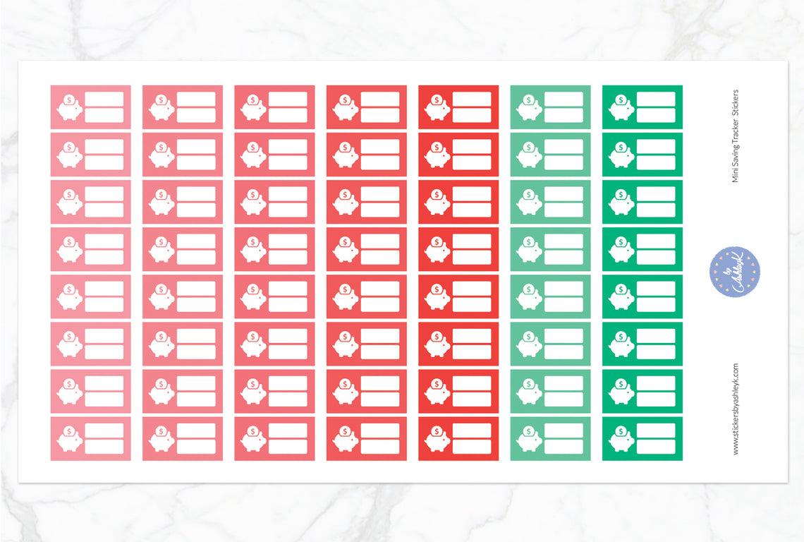 Mini Saving Tracker Stickers - Watermelon