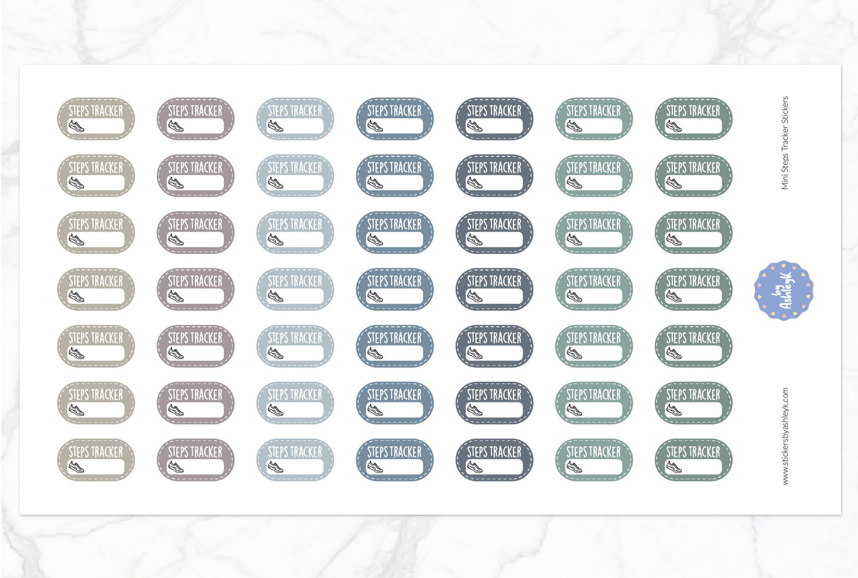 Mini Steps Tracker Planner Stickers - Modern Neutral