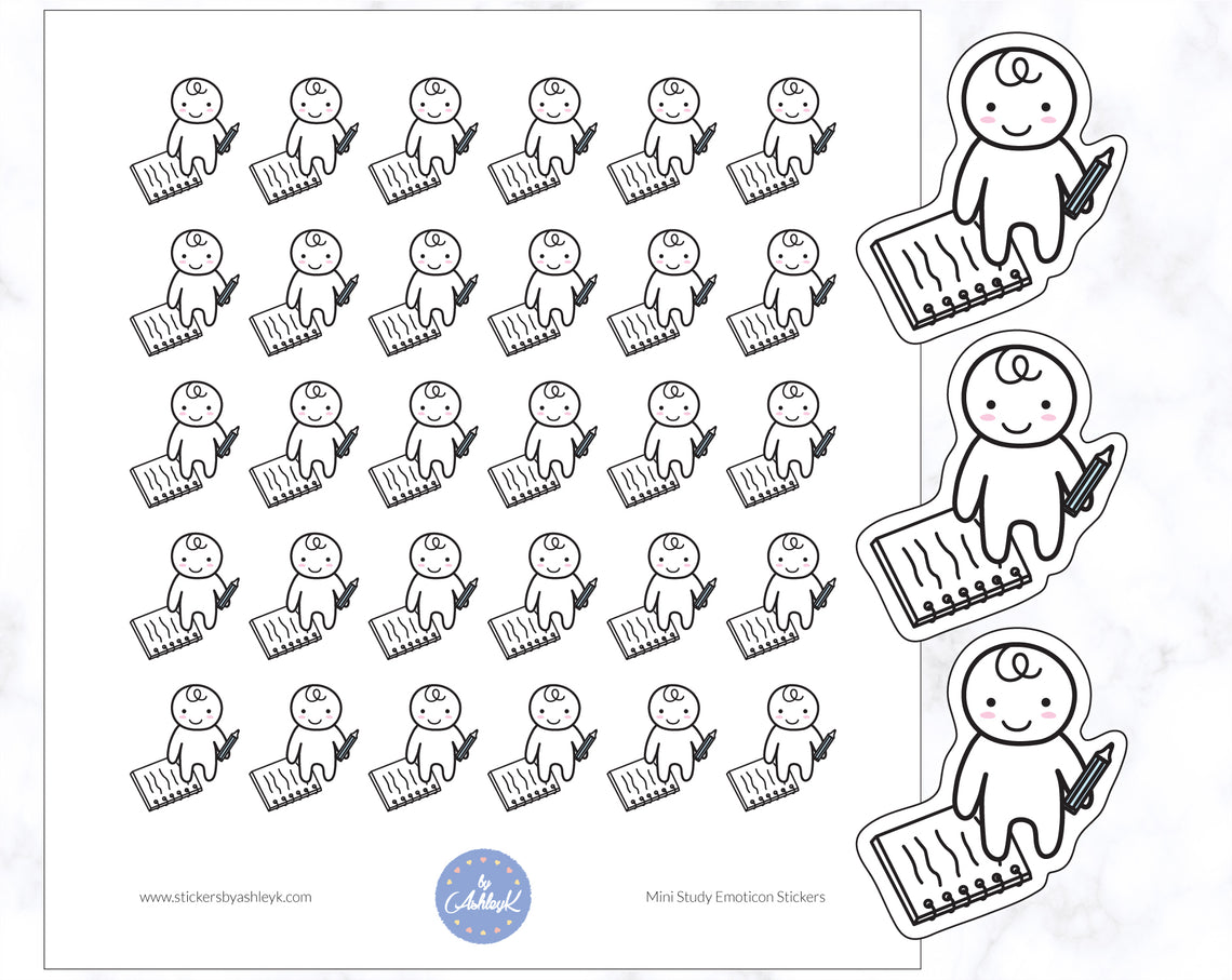 Mini Study Emoticon Stickers