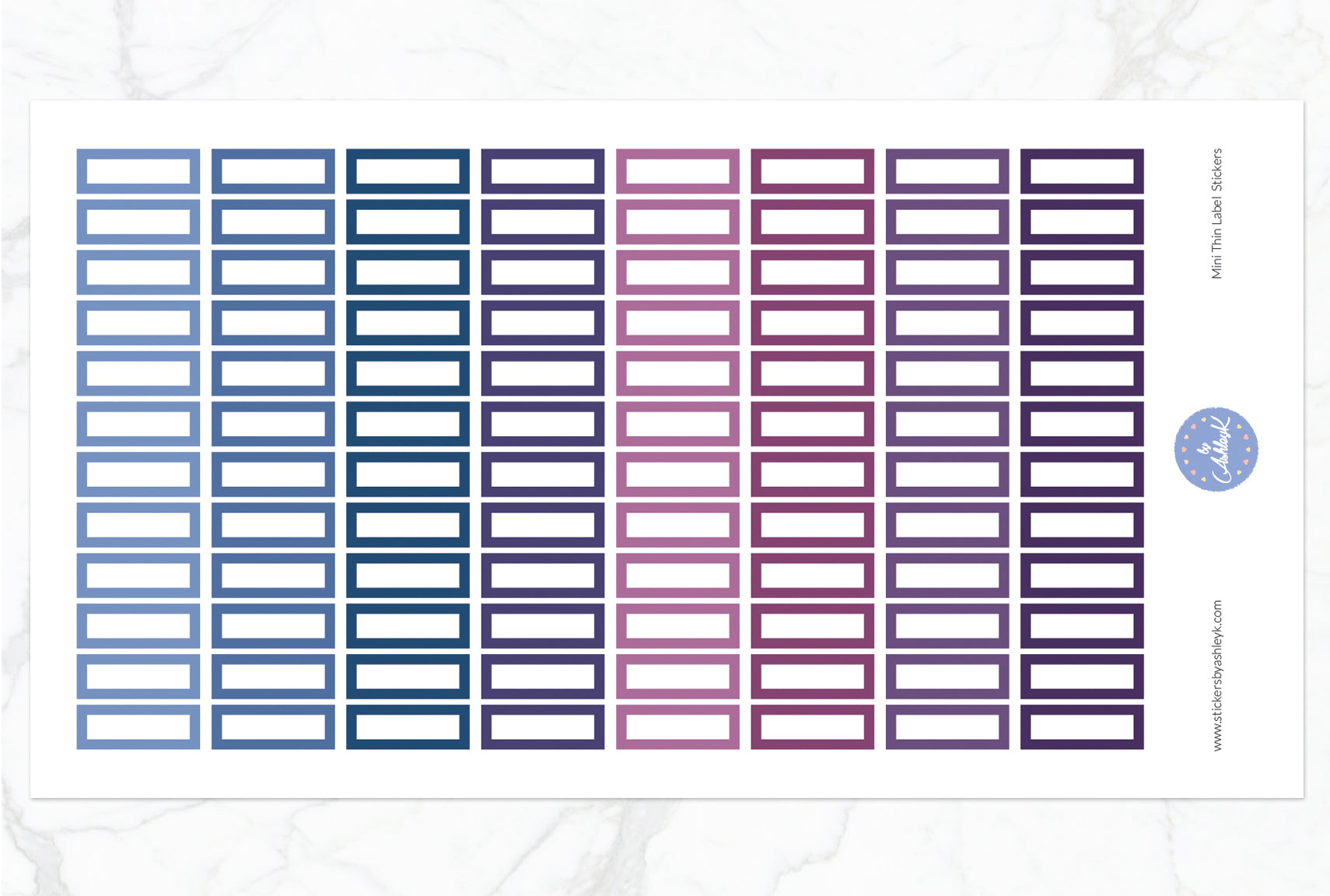 Mini Thin Label Stickers - Blueberry