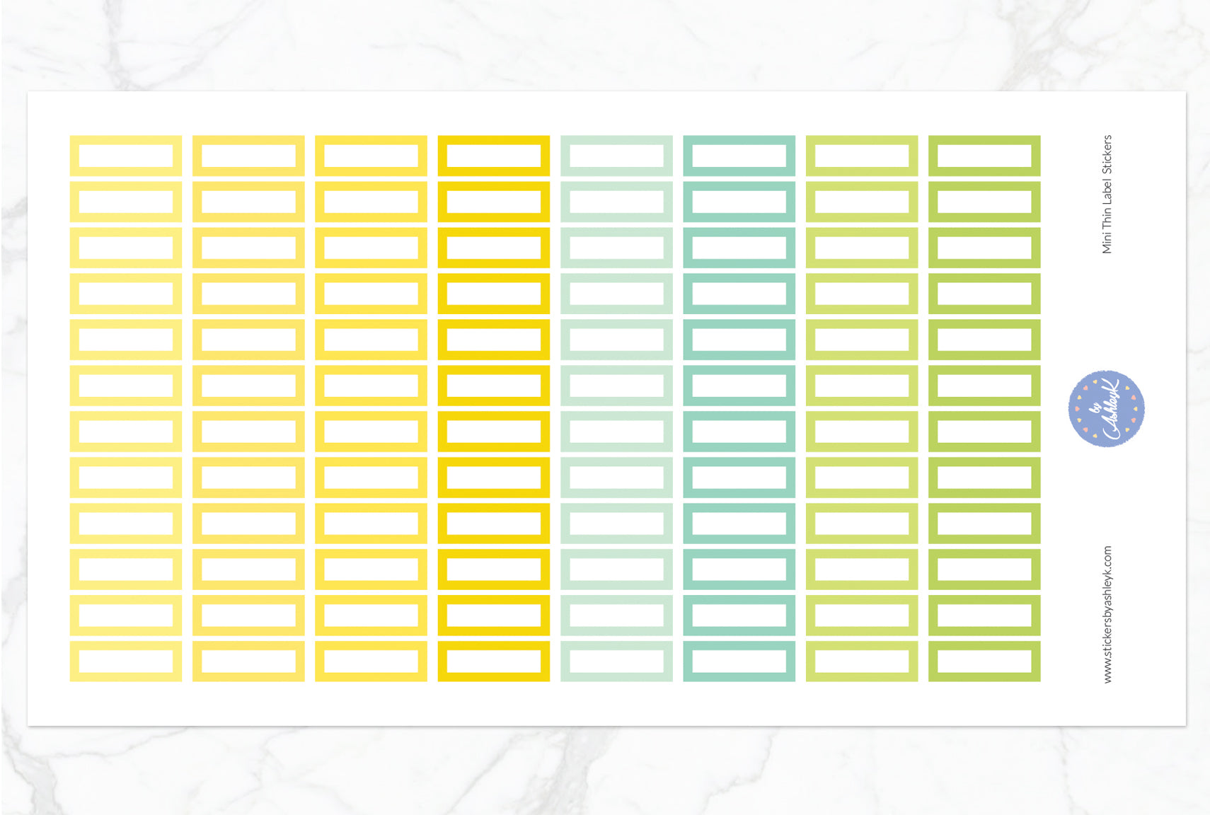Mini Thin Label Stickers - Lemon&Lime