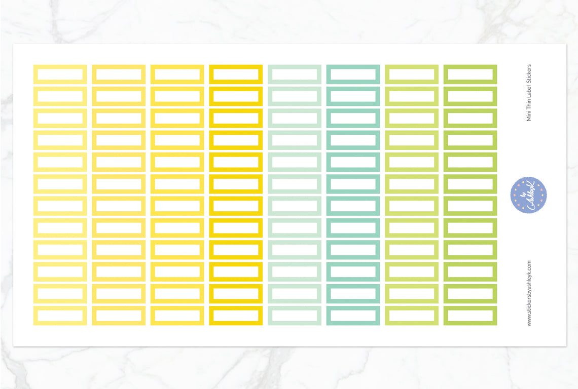 Mini Thin Label Stickers - Lemon&Lime