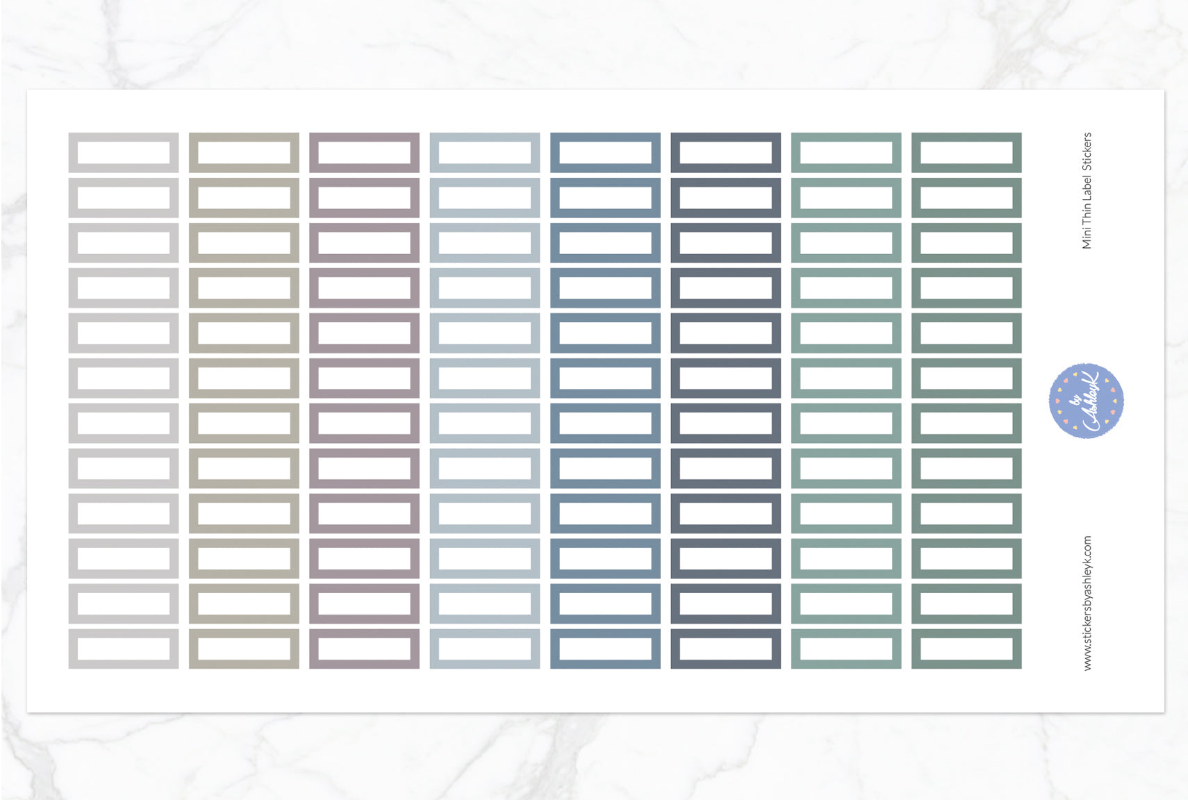 Mini Thin Label Stickers - Modern Neutral
