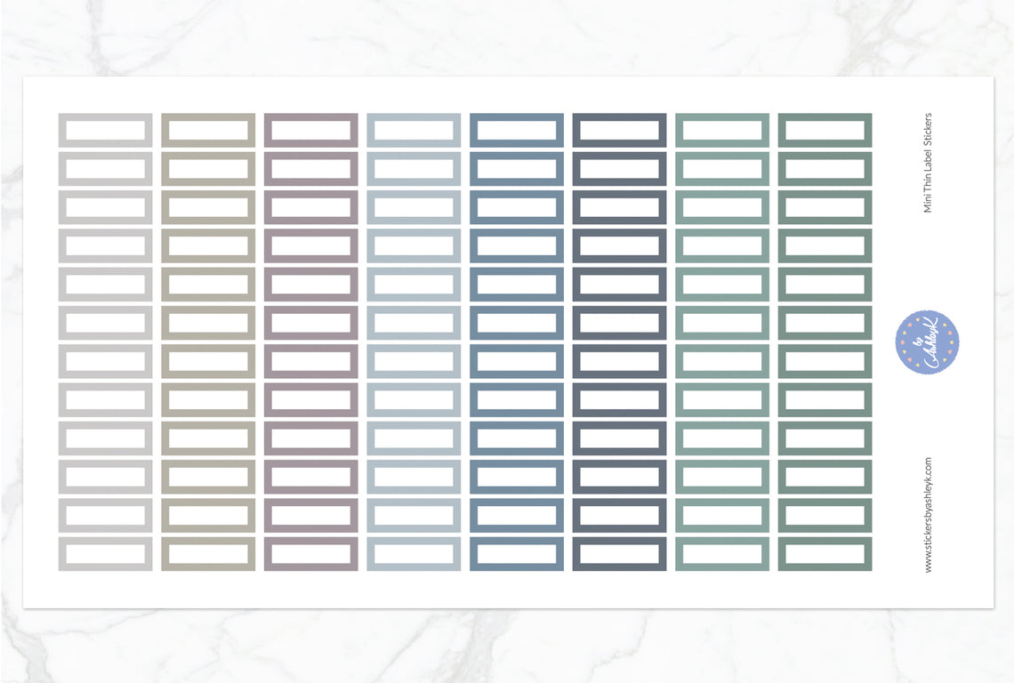 Mini Thin Label Stickers - Modern Neutral