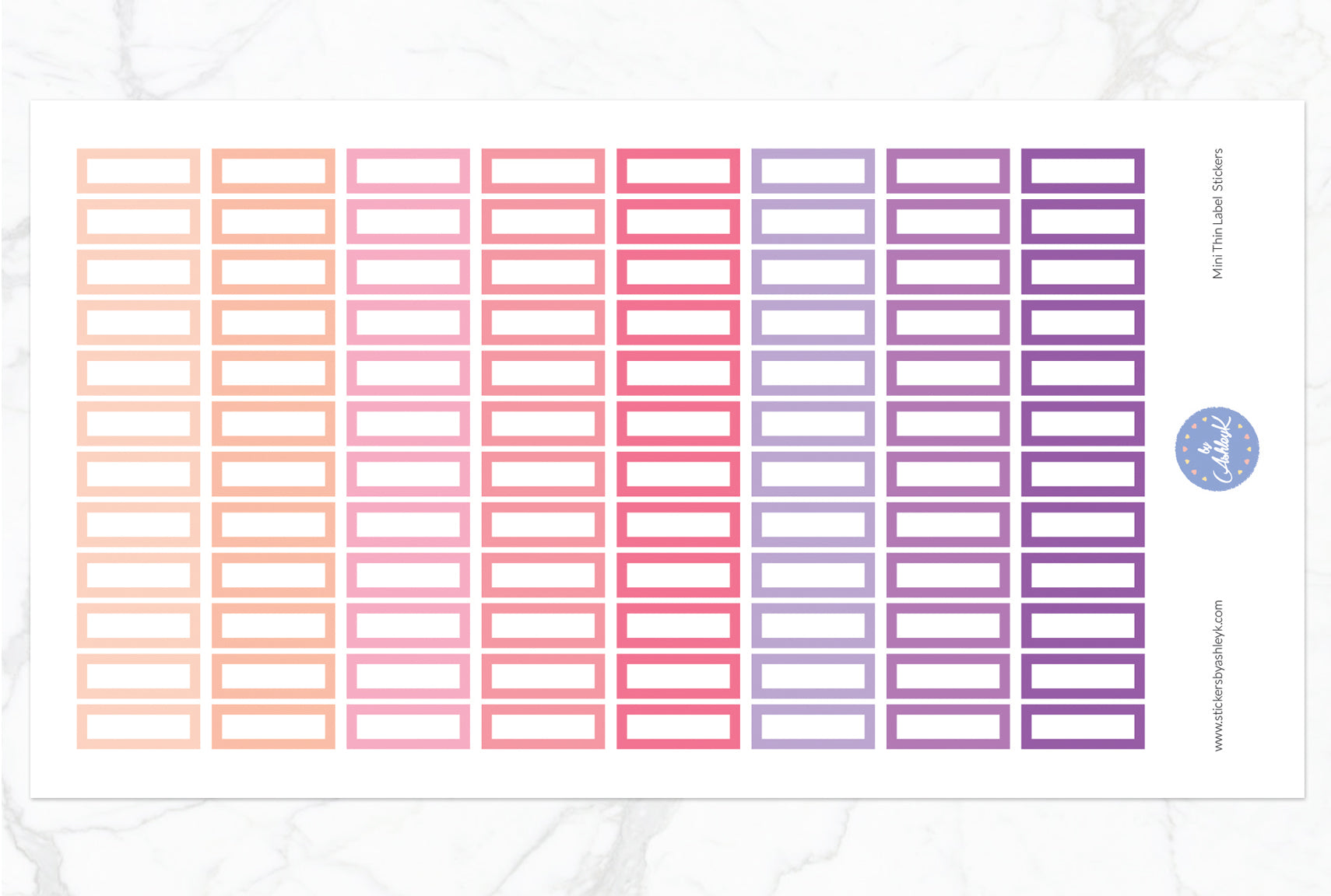 Mini Thin Label Stickers - Raspberry