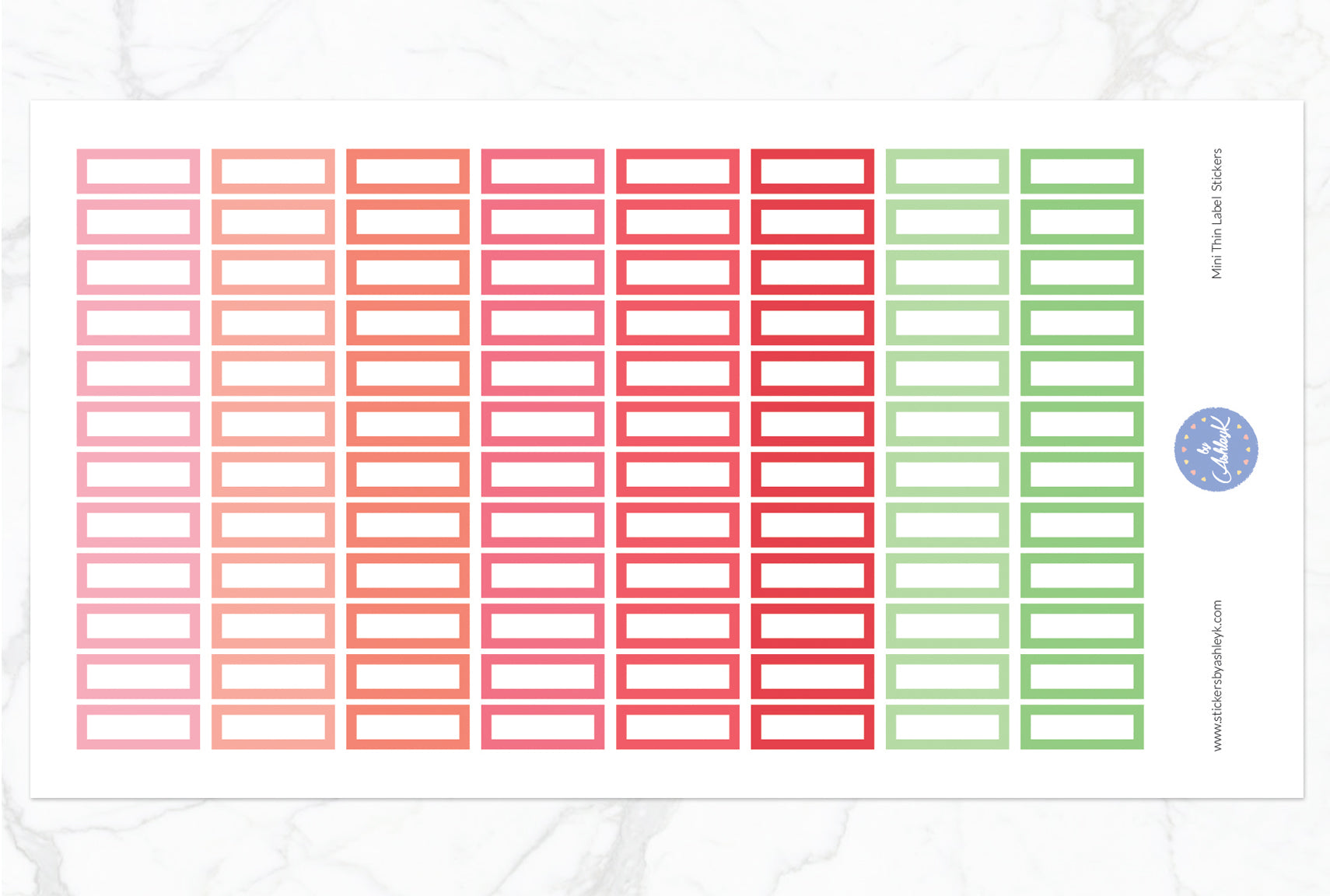 Mini Thin Label Stickers - Strawberry