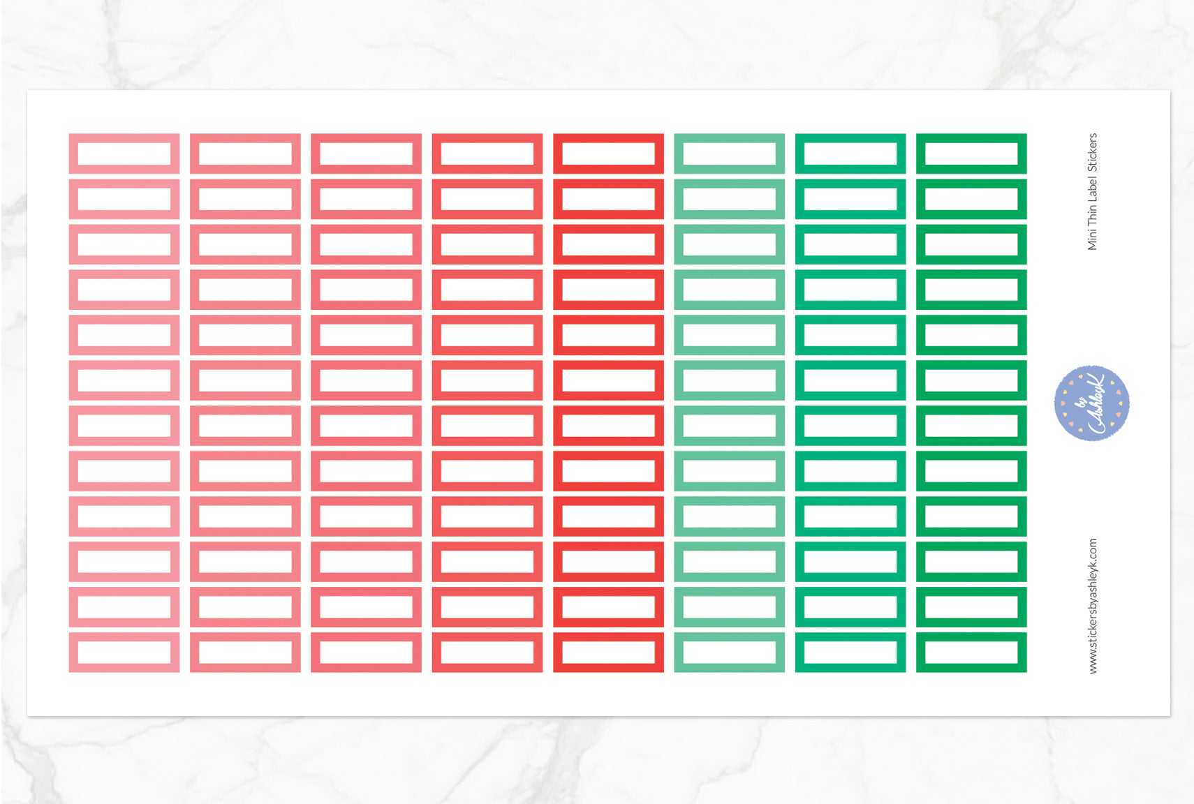 Mini Thin Label Stickers - Watermelon