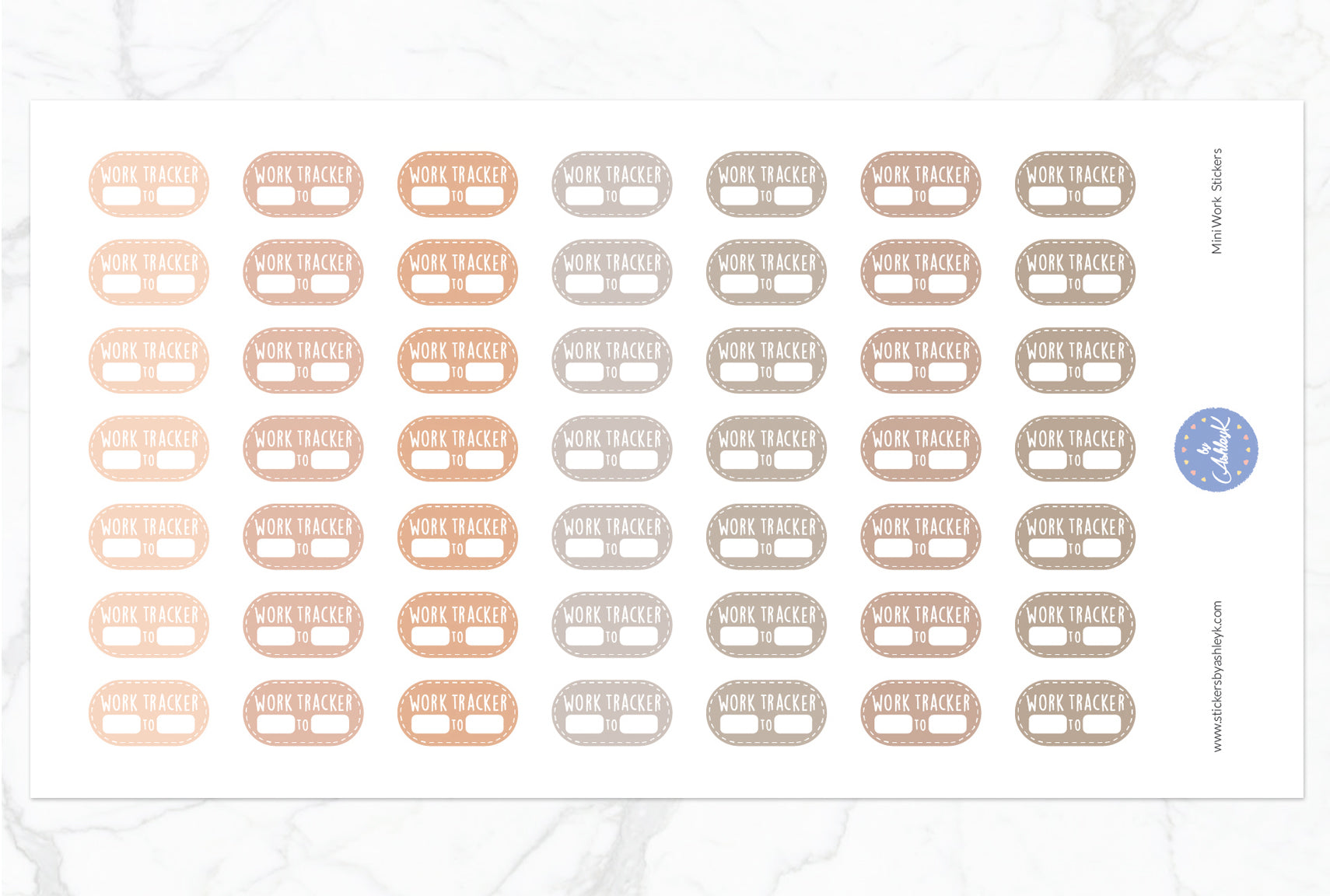 Mini Work Stickers - Beige Neutral