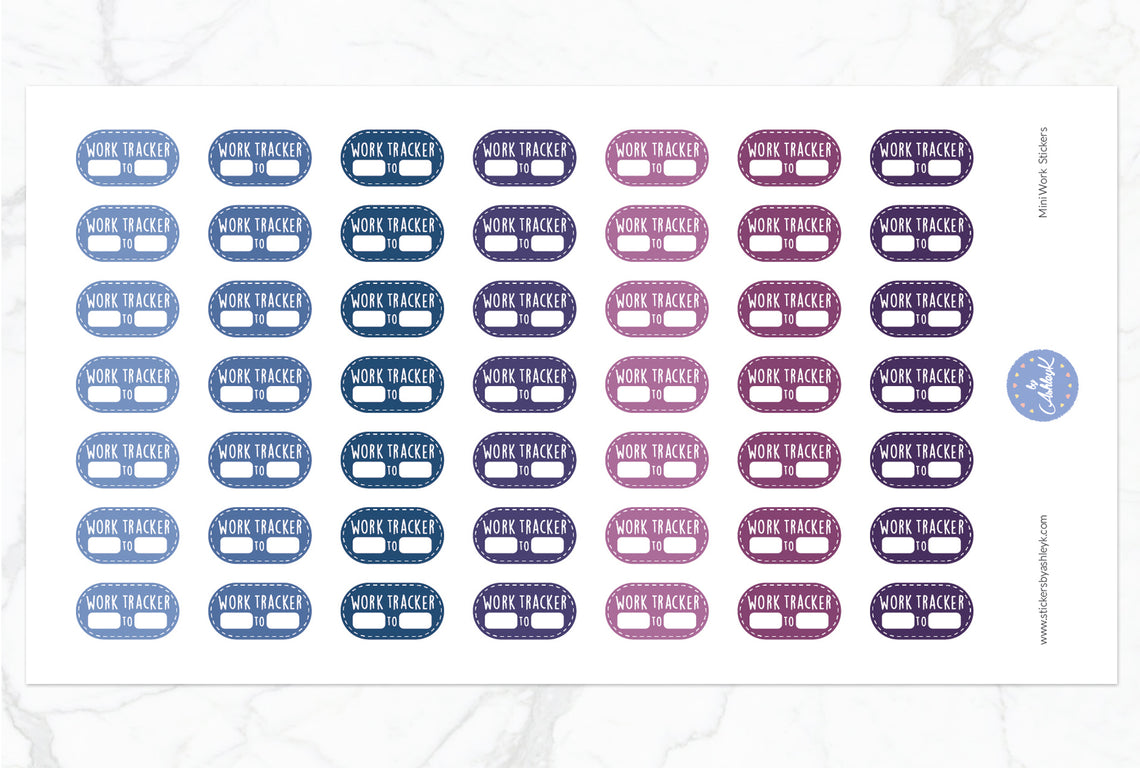 Mini Work Stickers - Blueberry