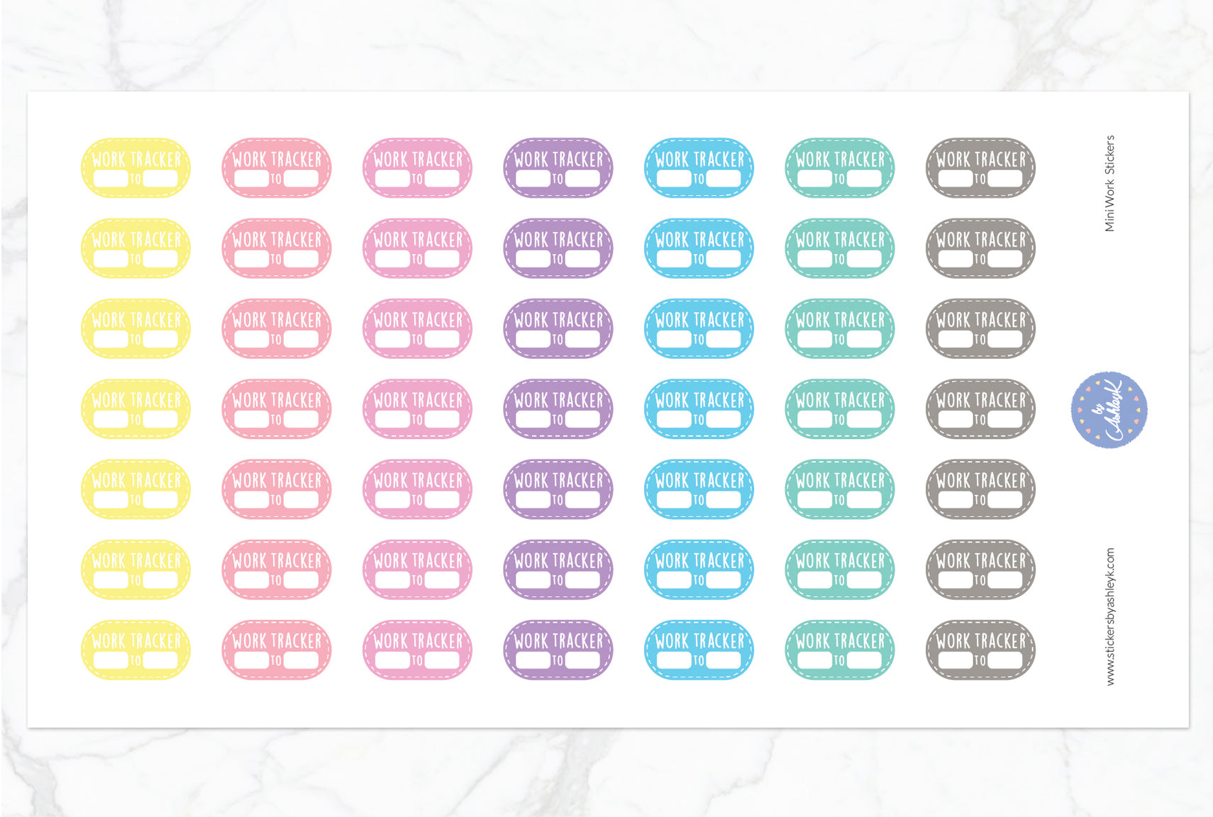 Mini Work Stickers - Pastel