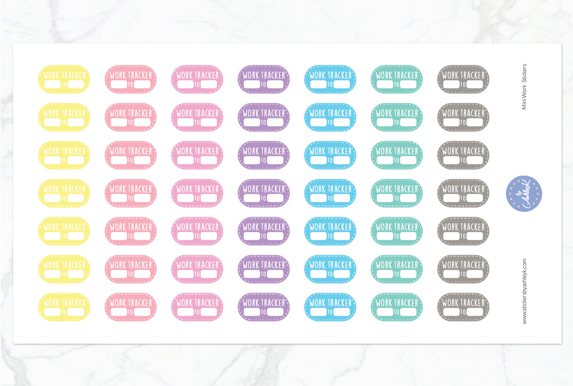 Mini Work Stickers - Pastel