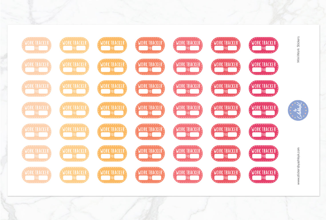 Mini Work Stickers - Peach