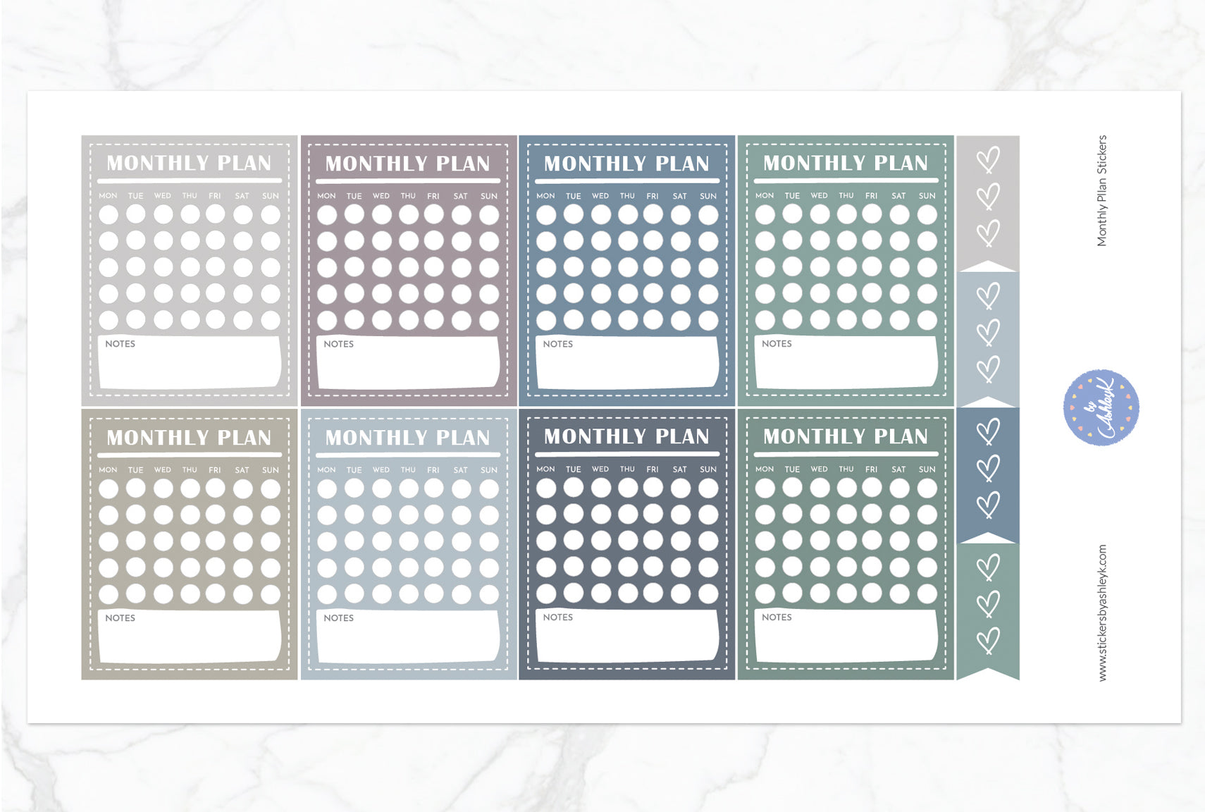 Monthly Plan Stickers - Modern Neutral