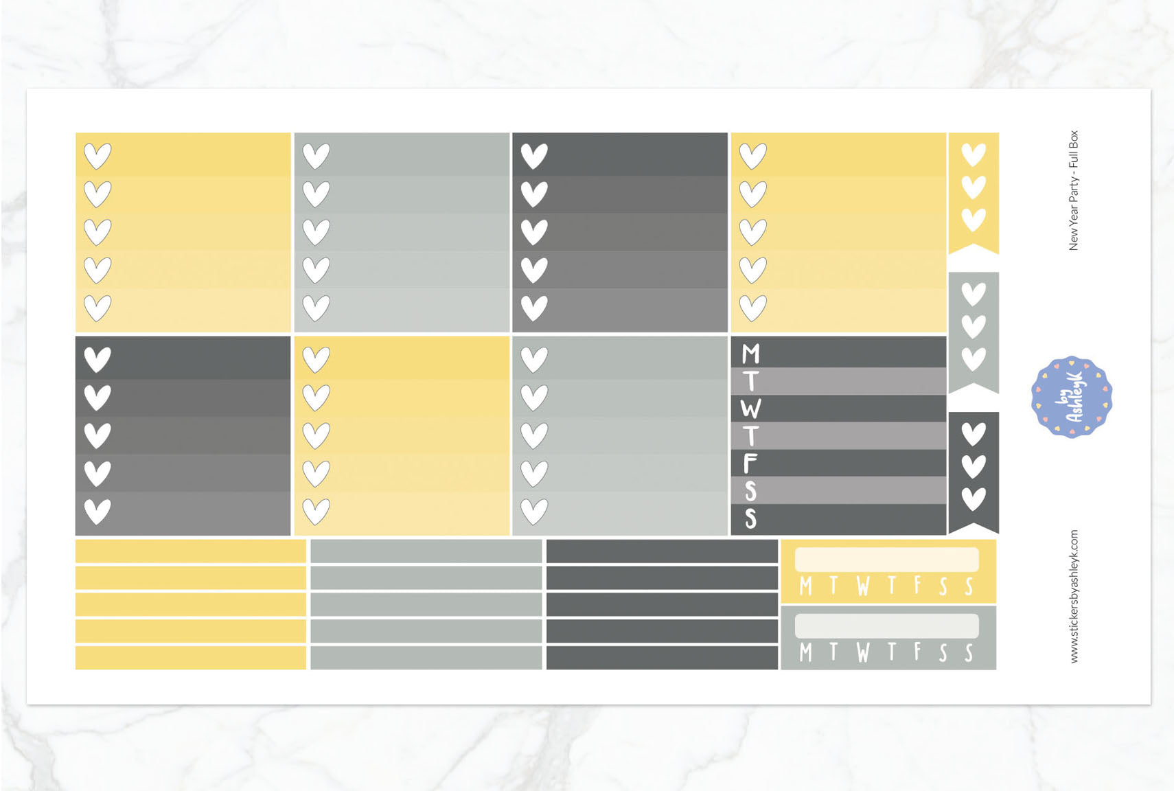 New Year Party Weekly Kit  - Ombre Checklist Sheet