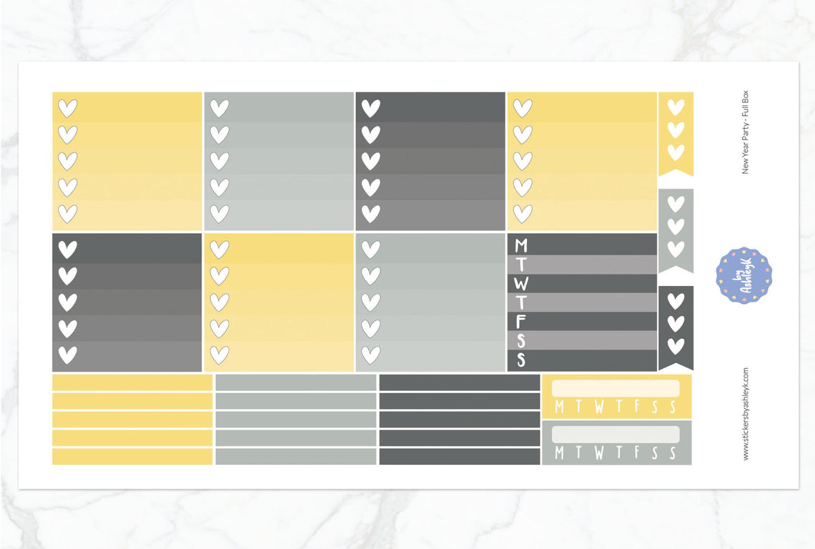 New Year Party Weekly Kit  - Ombre Checklist Sheet