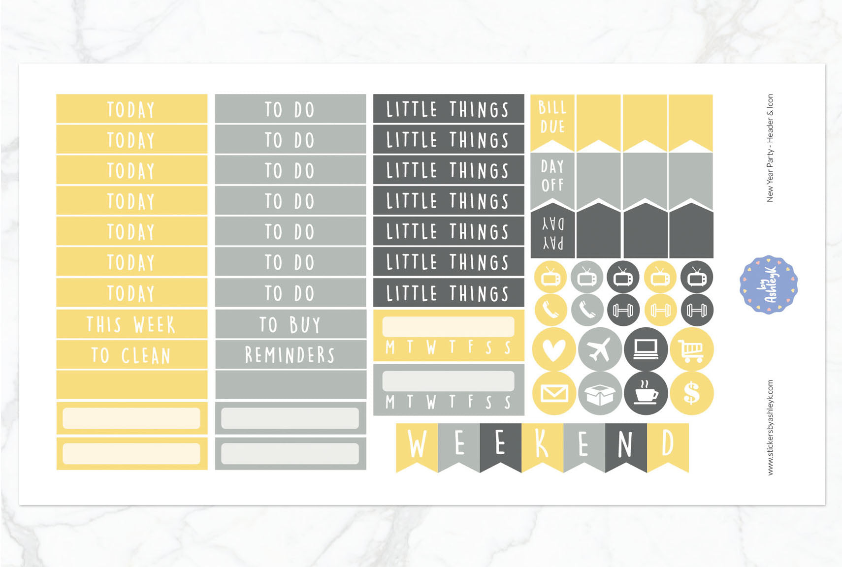 New Year Party Weekly Kit  - Functional Sheet