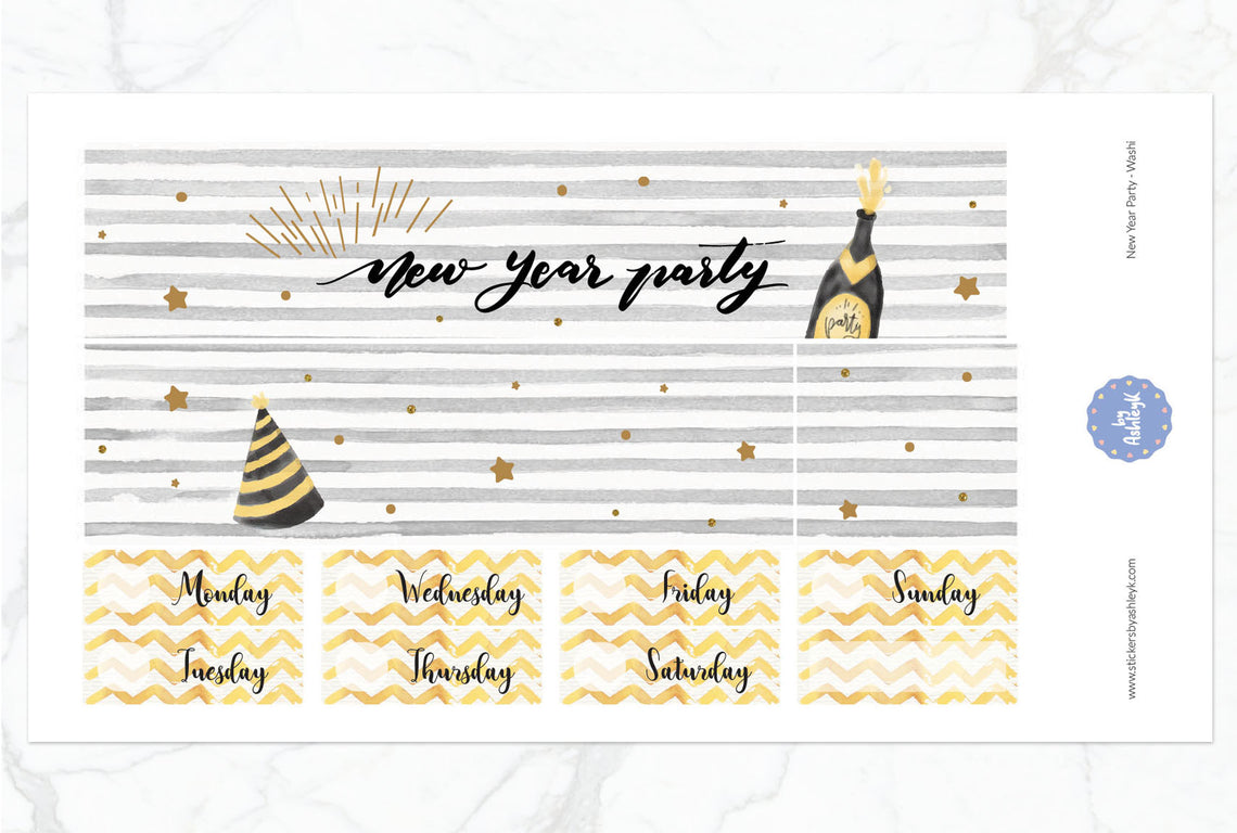 New Year Party Weekly Kit  - Washi Sheet