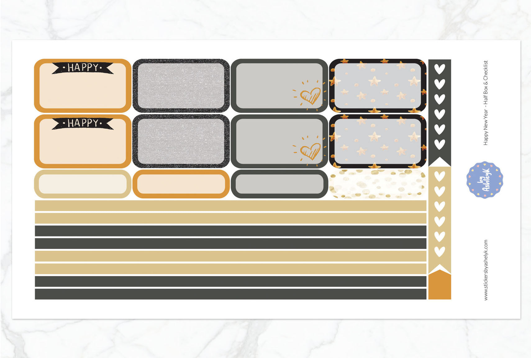 New Year Weekly Kit  - Half Box Sheet