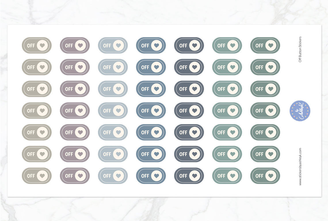 Off Button Stickers - Modern Neutral