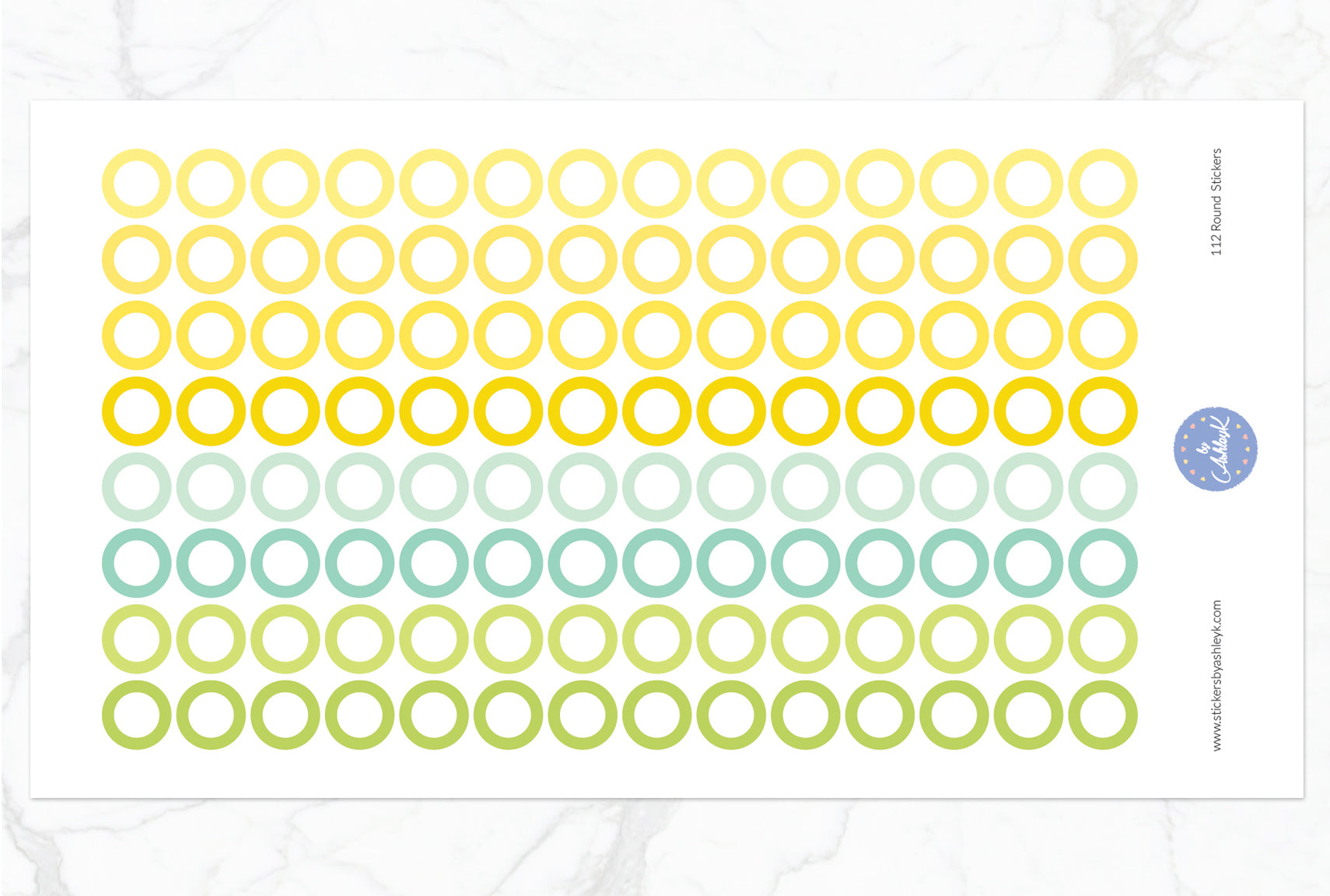 Outline Circle Stickers - Lemon&Lime