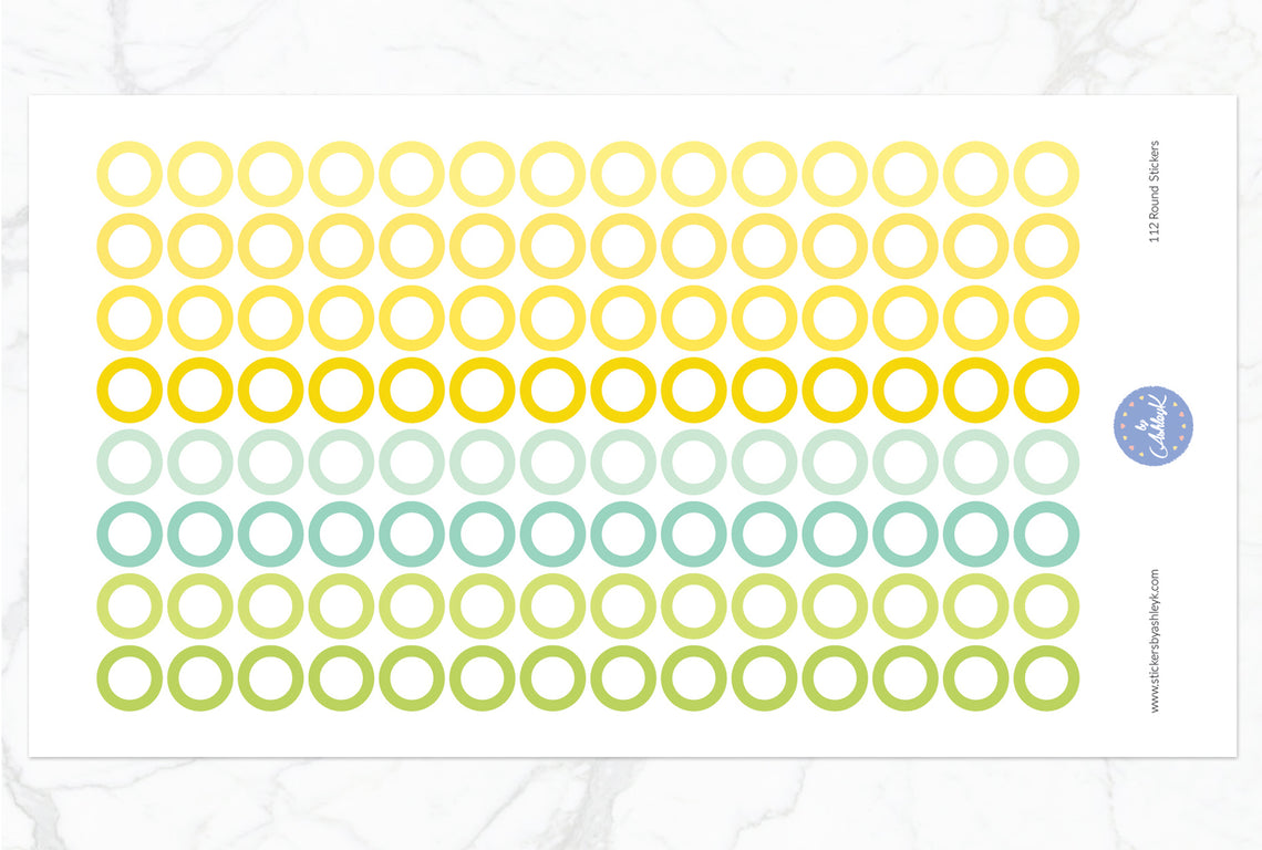 Outline Circle Stickers - Lemon&Lime