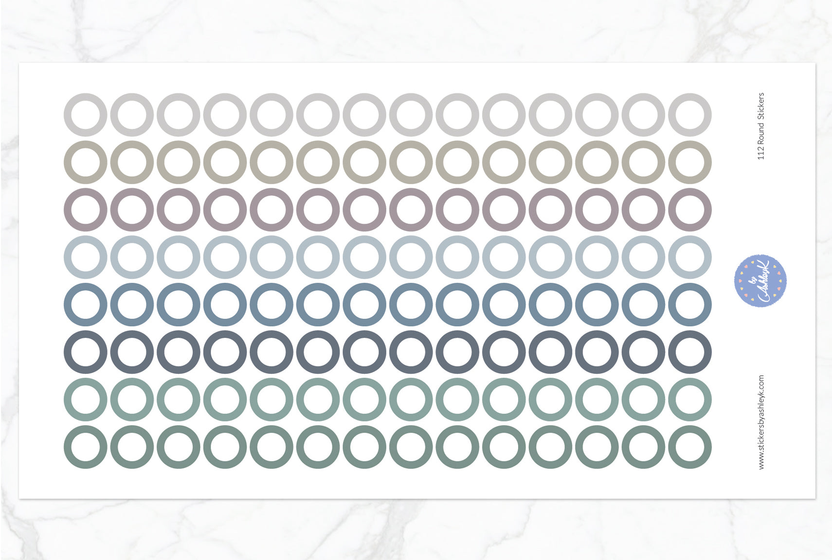 Outline Circle Stickers - Modern Neutral