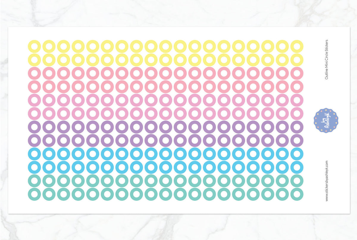Outline Mini Circle Planner Stickers – Stickers by AshleyK
